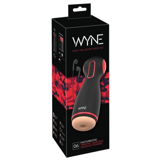 WYNE 06 - Black Rechargeable Vibrating & Suction Male Pleasure Device