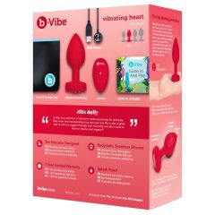   b-vibe heart - rechargeable, remote-controlled anal vibrator (red)