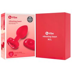   b-vibe heart - rechargeable, remote-controlled anal vibrator (red)