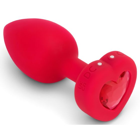 b-vibe heart - rechargeable, remote-controlled anal vibrator (red)