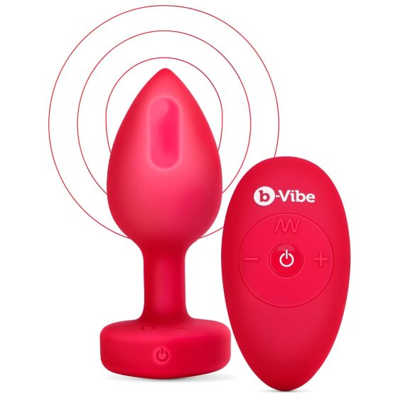 b-vibe heart - rechargeable, remote-controlled anal vibrator (red)