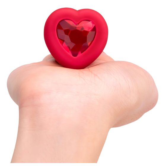 b-vibe heart - rechargeable, remote-controlled anal vibrator (red)