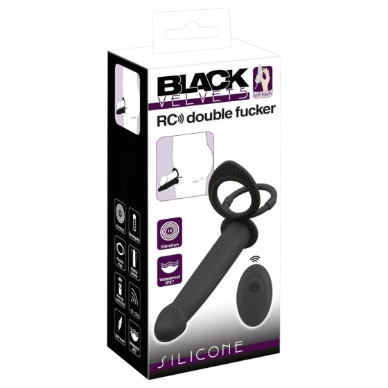 Black Velvets Double F - Strap-On Anal Vibrator (Black)