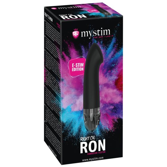 Mystim Right on Ron E-Stim - Rechargeable Electro G-Spot Vibrator (Black)