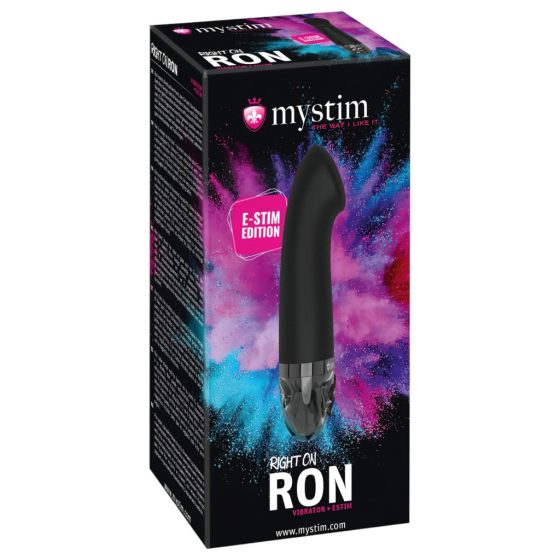 Mystim Right on Ron E-Stim - Rechargeable Electro G-Spot Vibrator (Black)