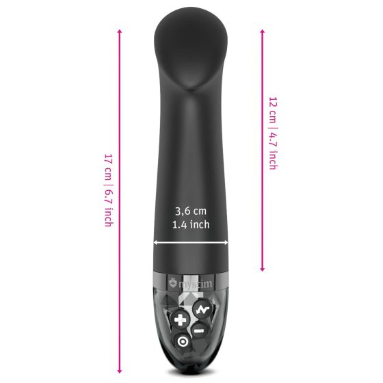 Mystim Right on Ron E-Stim - Rechargeable Electro G-Spot Vibrator (Black)