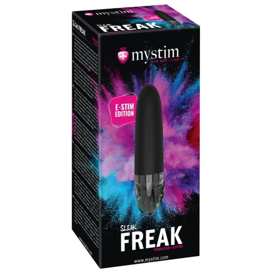 mystim Sleek Freak E-Stim - Rechargeable Electro Rod Vibrator (Black)