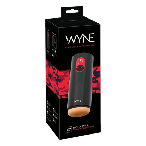 WYNE 07 - Rechargeable Vibrating Suction Masturbator (Black)