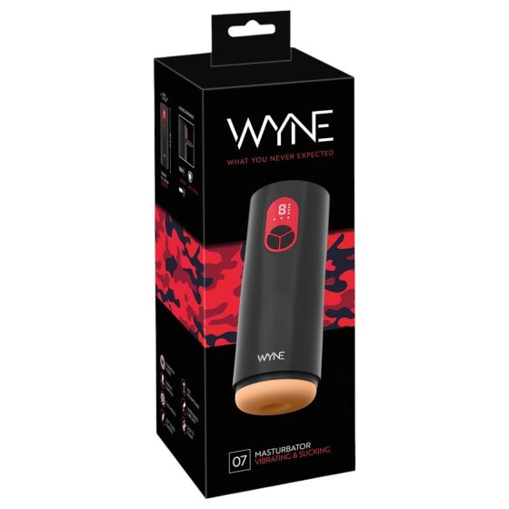 WYNE 07 - Rechargeable Vibrating Suction Masturbator (Black)