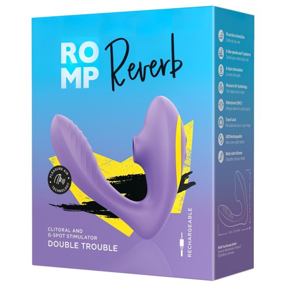 ROMP Reverb - Air Wave 2-in-1 G-spot Vibrator (Purple)