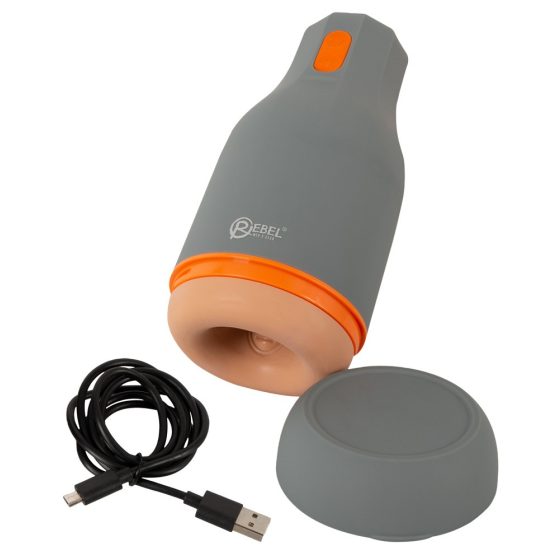 Rebel - Waterproof Gripping Masturbator (Natural Grey)