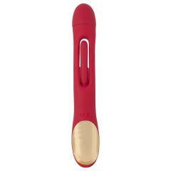Smile - tongue vibrator with tickle lever (red)