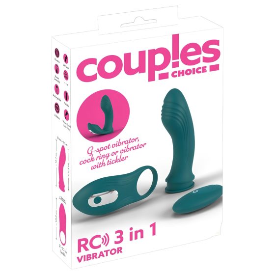 Couples Choice - 3-in-1 Versatile Vibrator (Teal)