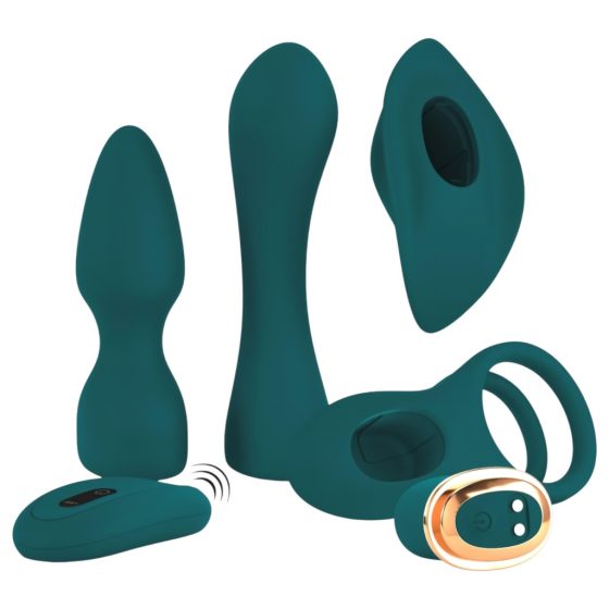 Couples Choice - 4-in-1 Versatile Remote Control Vibrator (Turquoise)