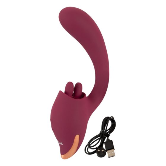 Javida - dual-purpose tongue vibrator (burgundy)