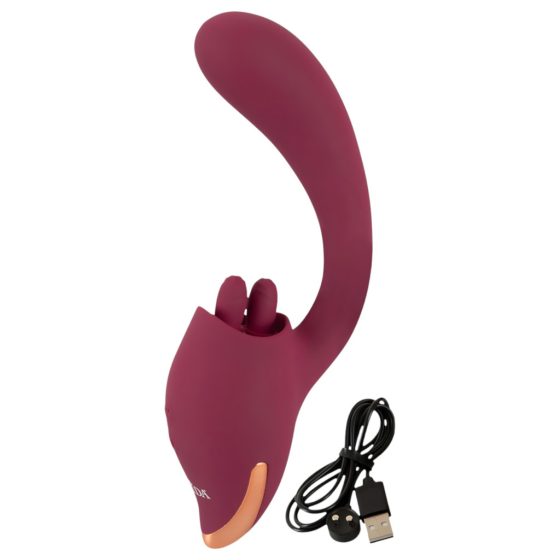 Javida - dual-purpose tongue vibrator (burgundy)