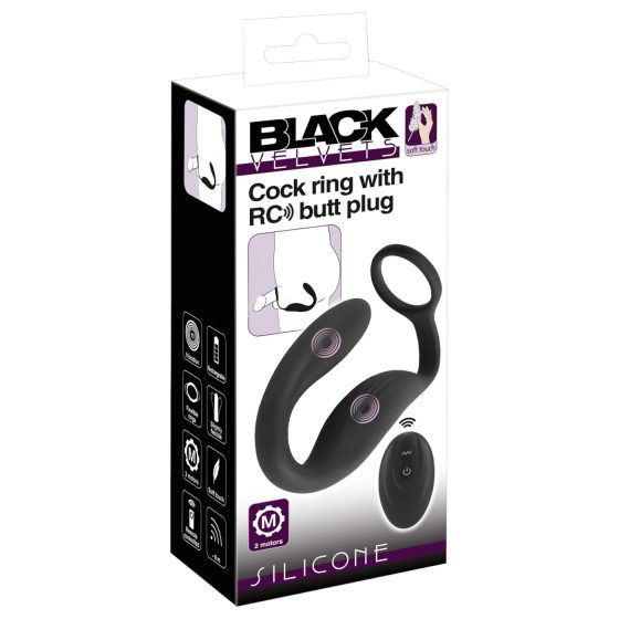 Black Velvets - Vibrating Ring & Anal Plug Set (Black)