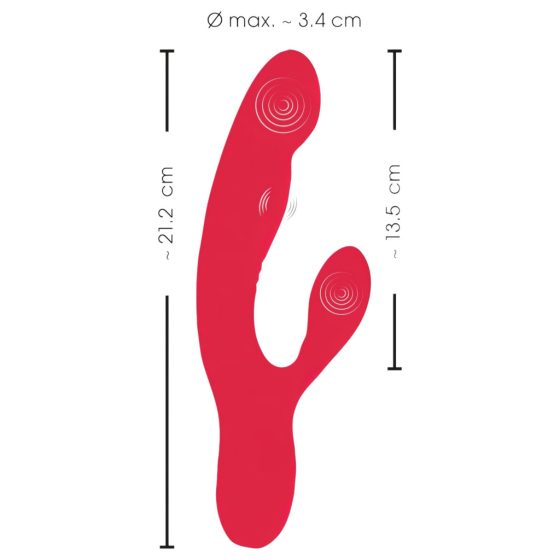 Smile Thumping Rabbit - rechargeable 3 motor vibrator (red)