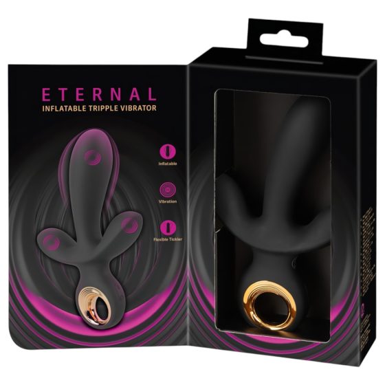 Eternal - Inflatable Triple Vibrator (Black)