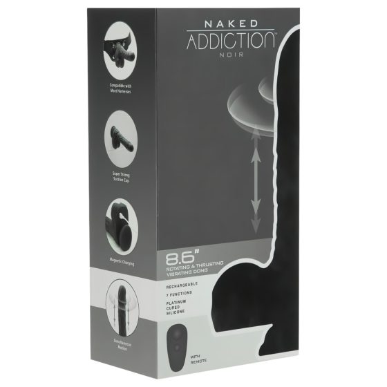 Naked Addiction - Rotating Thrusting Realistic Vibrator (Black)