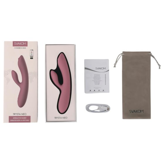 Svakom Trysta Neo - Rotating Bead Vibrator with Clitoral Arm (Mauve)