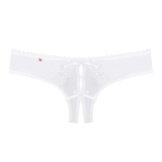 Obsessive Alabastra - Floral Bow Open Women's Thong - White