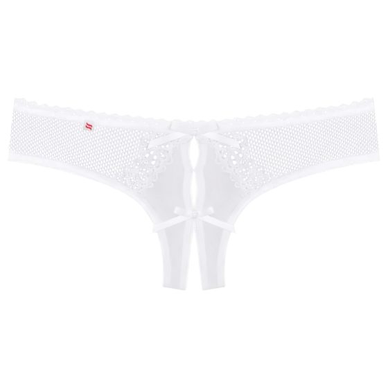 Obsessive Alabastra - Floral Bow Open Women's Thong - White