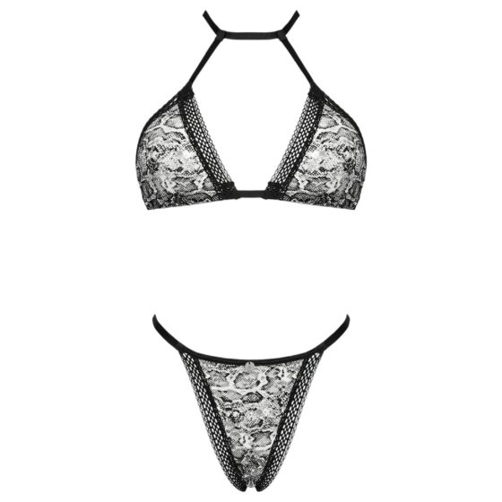 Obsessive Xenita - Transparent Patterned Bra Set (Grey)