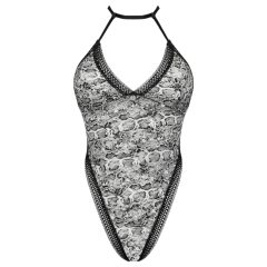 / Obsessive Xenita - Sheer Patterned Bodysuit (Grey)