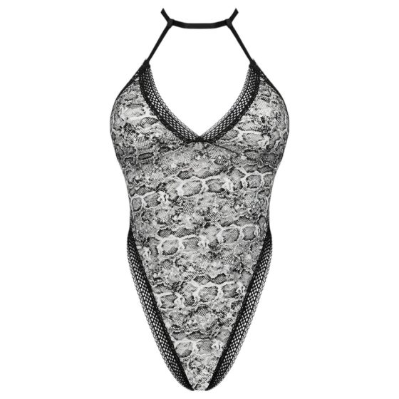 Obsessive Xenita - Sheer Patterned Bodysuit (Grey)