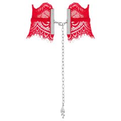 Obsessive Bergamore - Lace Choker with Chain (Red) S-L