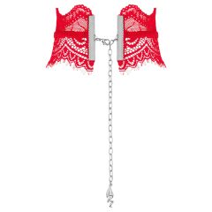 Obsessive Bergamore - Lace Choker with Chain (Red) S-L