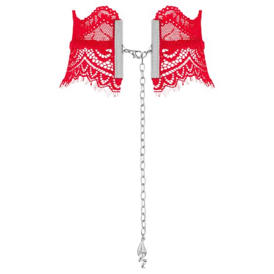 Obsessive Bergamore - Lace Choker with Chain (Red) S-L