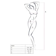 Passion BS032 - Open Mesh Bodystocking (White) - S-L