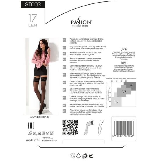 Passion ST003 - Lace Thigh Highs (Black)