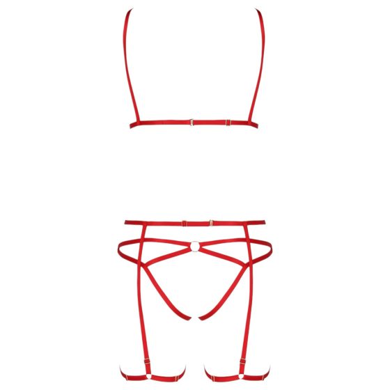 Passion Magali - Decorative Body Harness Set - 3 Pieces (Red)