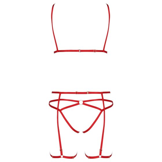 Passion Magali - Decorative Body Harness Set - 3 Pieces (Red)