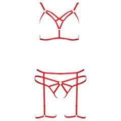   Passion Magali - Decorative Body Harness Set - 3 Pieces (Red)