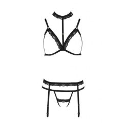 Passion Devil Shelly - Lace Bodysuit Lingerie Set (Black)