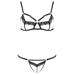   Passion Devil Solon - Lace Decorative Body Harness and Bra Set (Black)