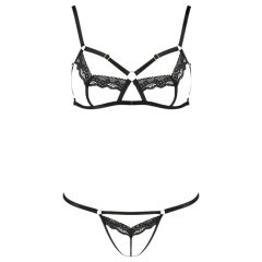   Passion Devil Solon - Lace Decorative Body Harness and Bra Set (Black)