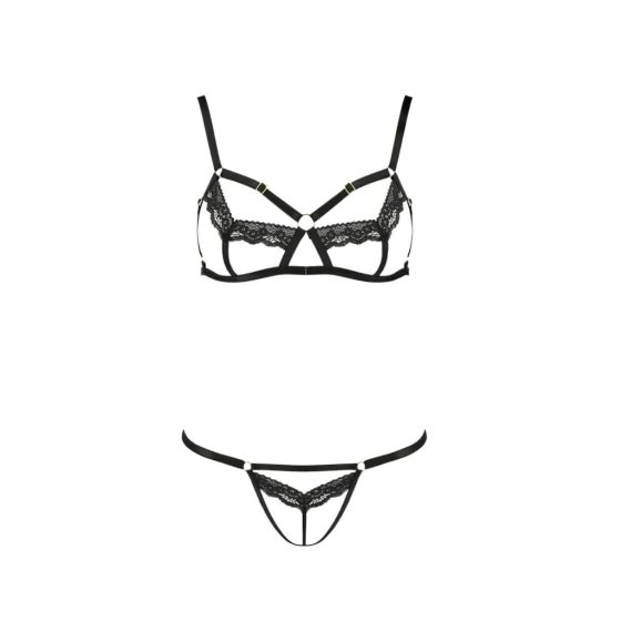 Passion Devil Solon - Lace Decorative Body Harness and Bra Set (Black)