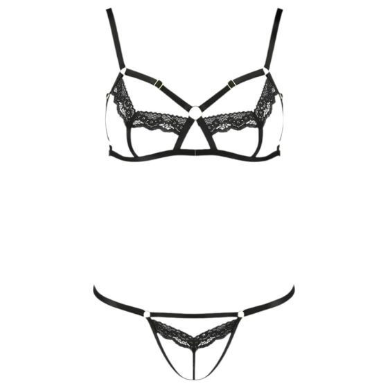 Passion Devil Solon - Lace Decorative Body Harness and Bra Set (Black)