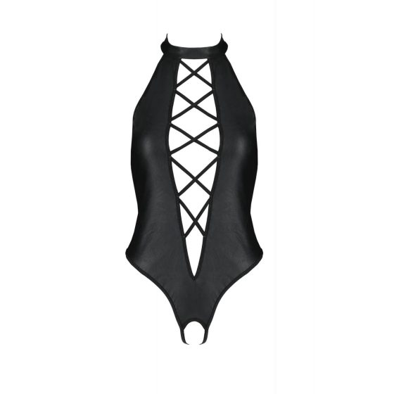 Passion Nancy - Open Cross-Strap Bodysuit (Black)