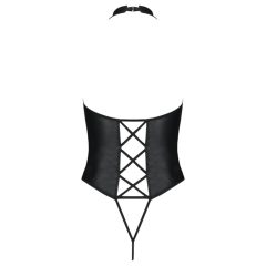 Passion Nancy - Open Cross-Strap Bodysuit (Black)