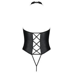 Passion Nancy - Open Cross-Strap Bodysuit (Black)