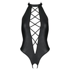 Passion Nancy - Open Cross-Strap Bodysuit (Black)