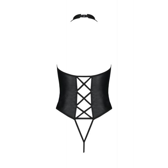 Passion Nancy - Open Cross-Strap Bodysuit (Black)