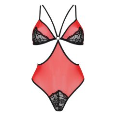 Peonia Passion - Side Cut Bodysuit (Red-Black)