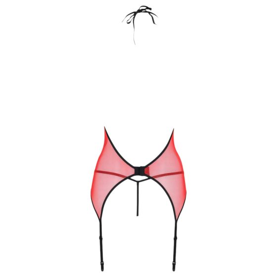 Passion Peony - Top and Thong (Red-Black)